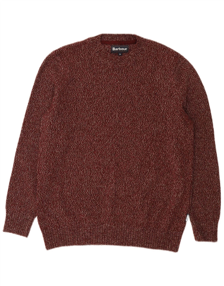 Maglione maglione girocollo da uomo Barbour in lana bordeaux media
