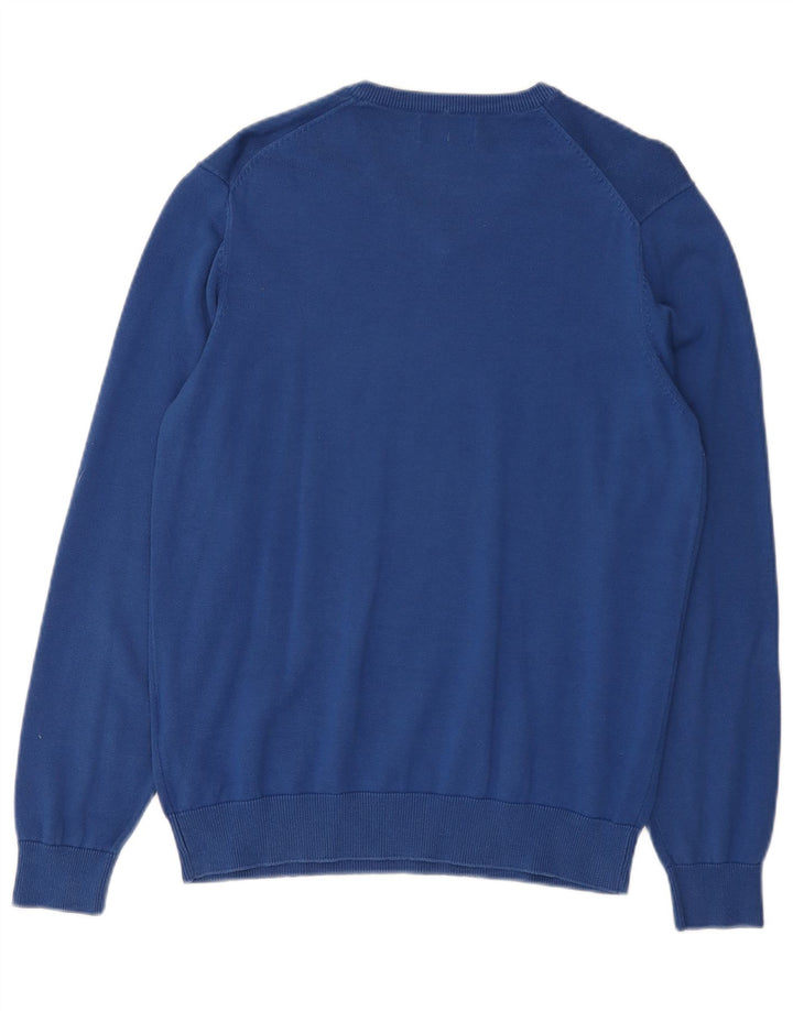 Maglione Kappa da uomo con scollo a V grande in cotone blu