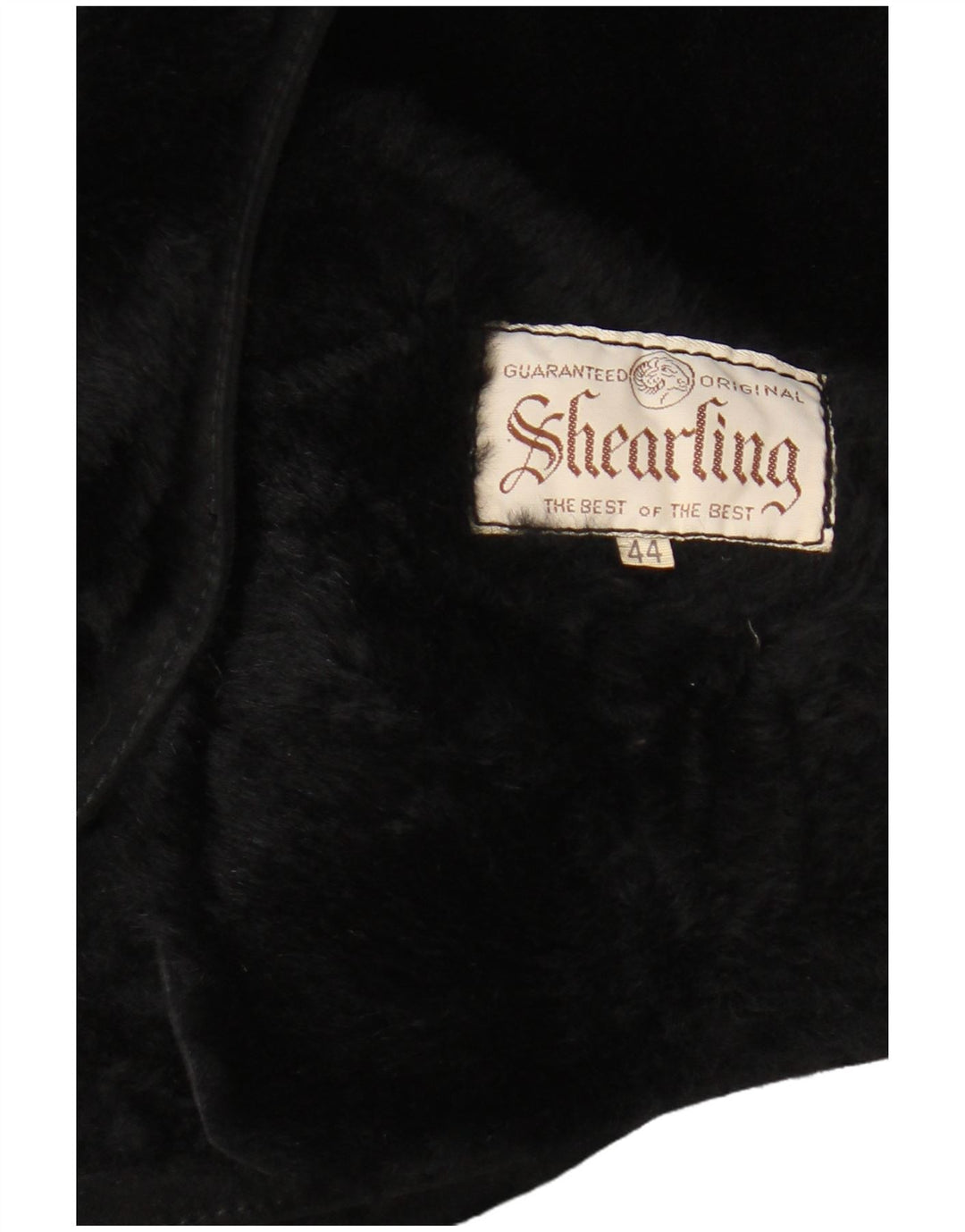 Giacca in shearling da donna dal taglio ampio VINTAGE IT 44 Shearling nero medio
