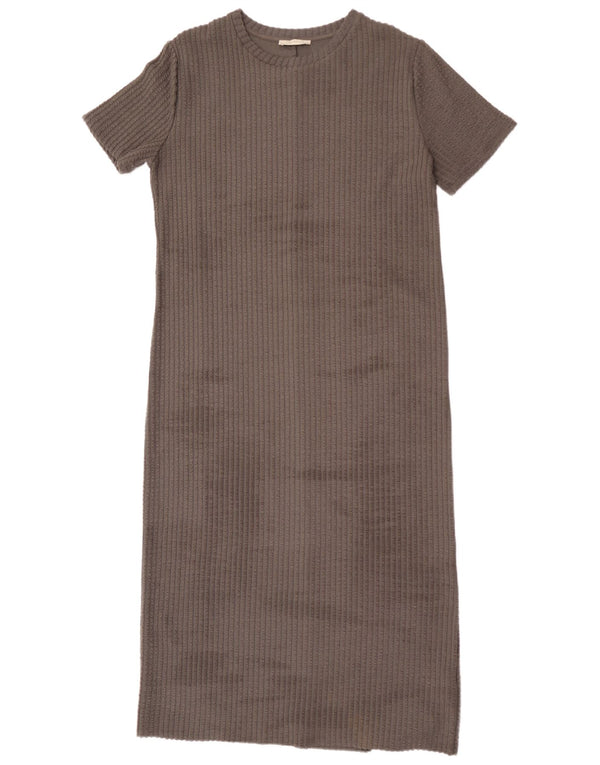 Abito maglione a maniche corte Trafaluc da donna Zara UK 14 grande cotone grigio