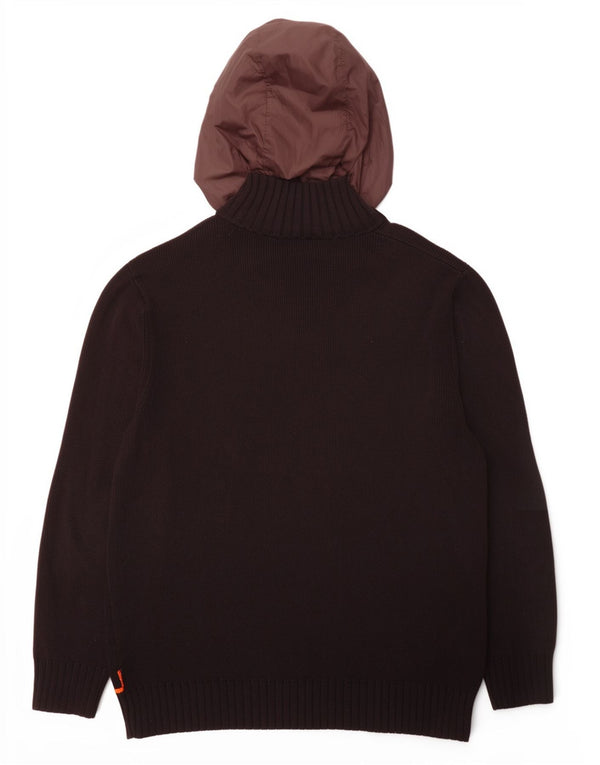 Maglione cardigan con cappuccio da uomo Hugo Boss 2XL cotone marrone
