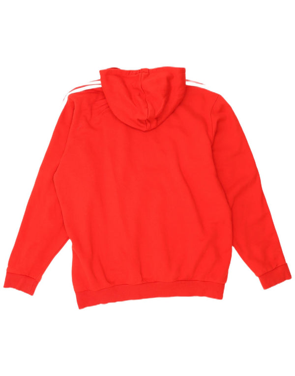 Felpa con cappuccio da uomo Adidas XL rossa in poliestere