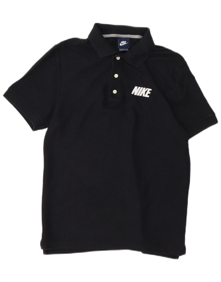 Polo grafica da uomo Nike piccola in cotone nero