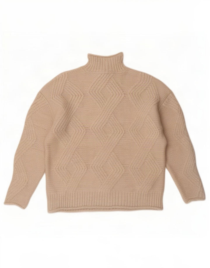 Maglione maglione a collo alto da donna Marks & Spencer UK 14 medio bianco sporco