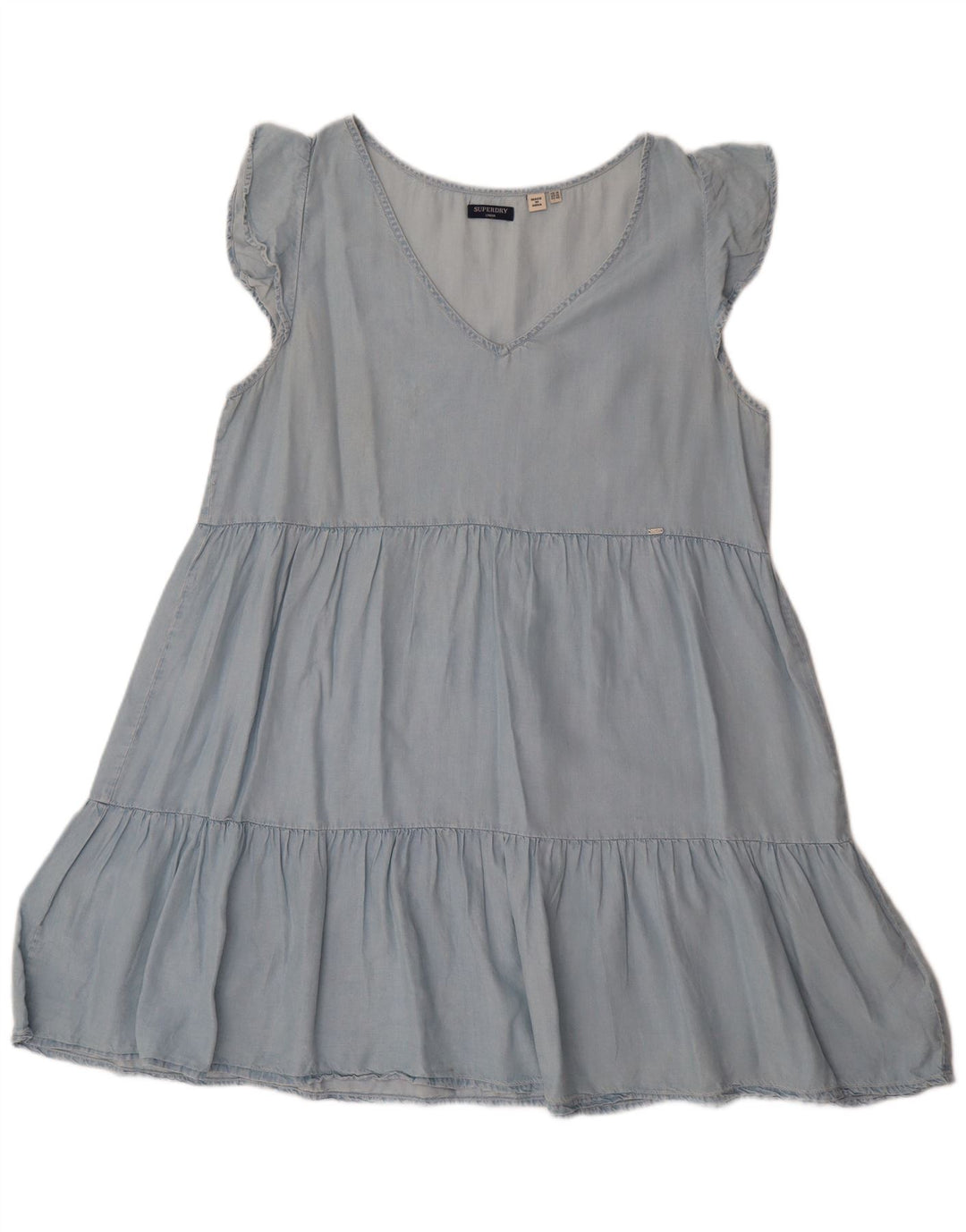 Abito a trapezio da donna SUPERDRY UK 14 Lyocell blu medio