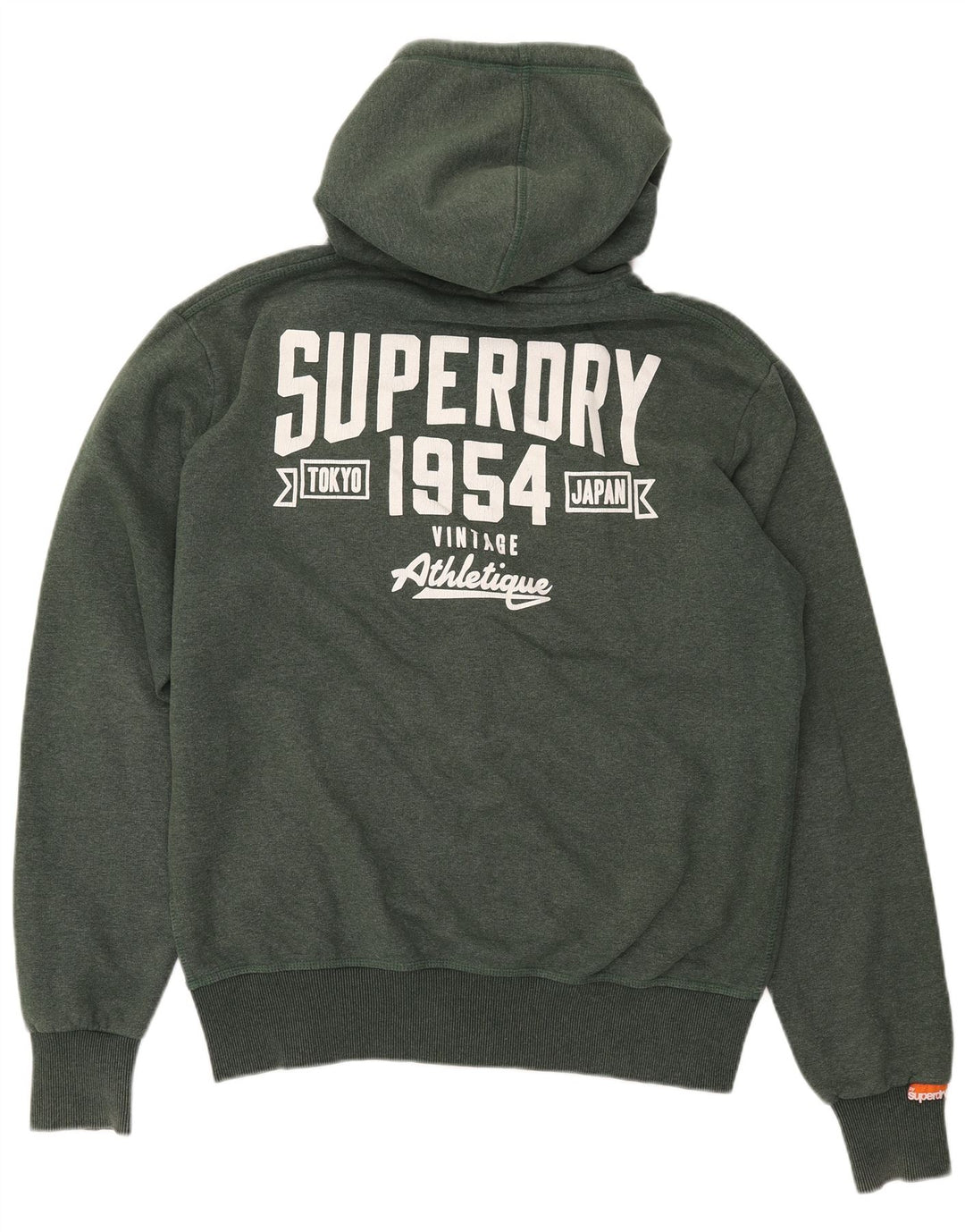 Maglione con cappuccio e zip grafica da uomo SUPERDRY 2XL poliestere kaki