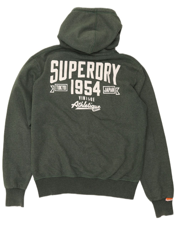 Maglione con cappuccio e zip grafica da uomo SUPERDRY 2XL poliestere kaki