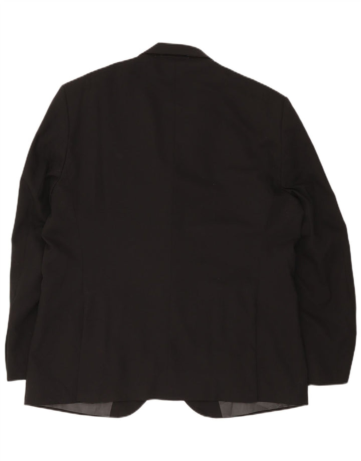 Giacca blazer a 2 bottoni standard da uomo Marks & Spencer UK 46 XL lana nera