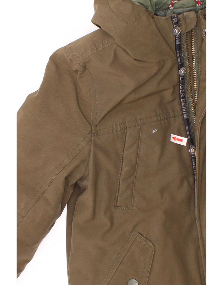 Giacca parka con cappuccio da bambino Tommy Hilfiger 5-6 anni in poliestere kaki