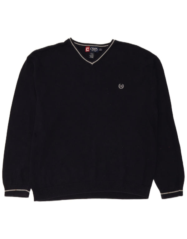 Maglione da uomo con scollo a V CHAPS XL in cotone blu navy