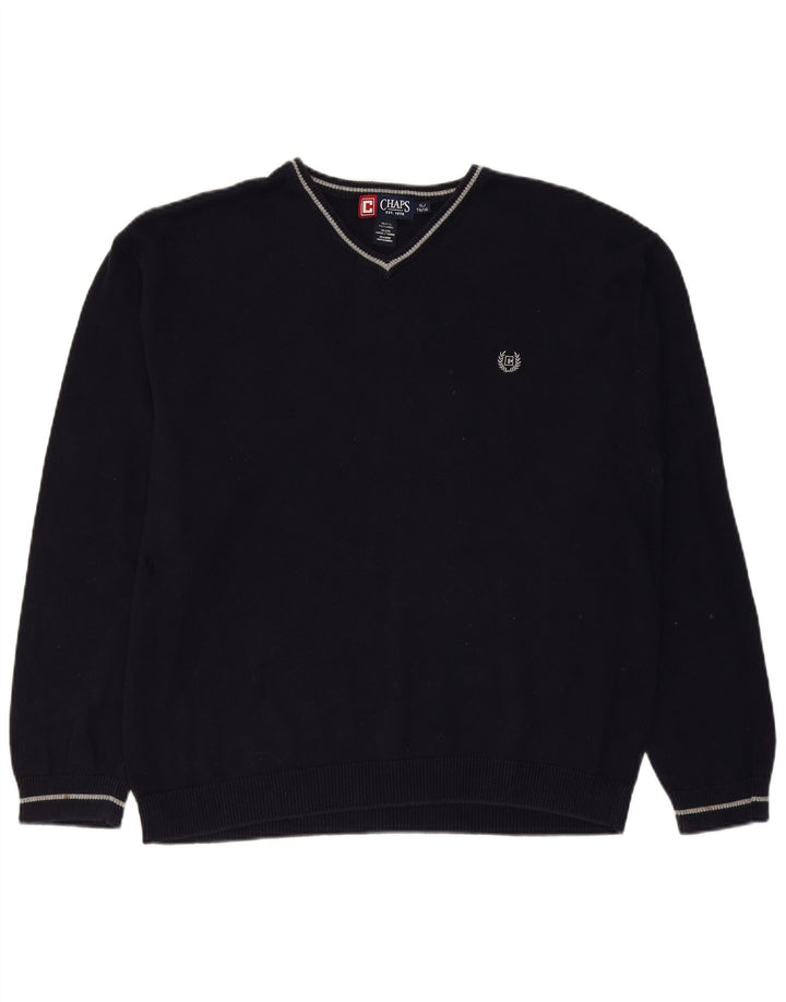 Maglione da uomo con scollo a V CHAPS XL in cotone blu navy