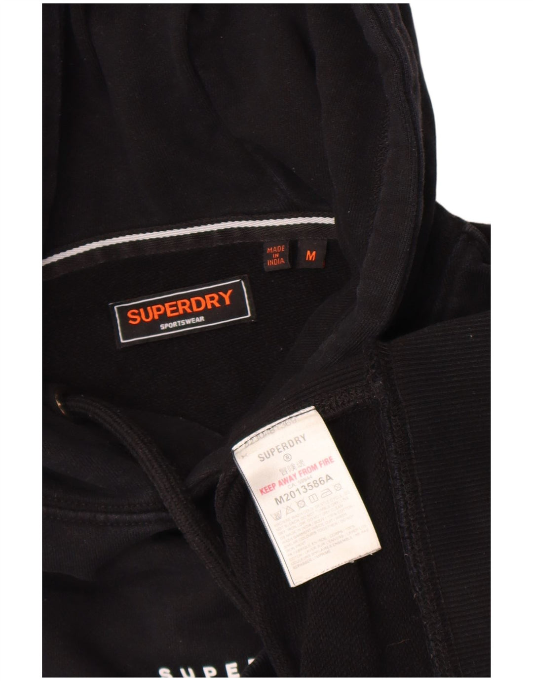 Maglione con cappuccio da uomo Superdry in cotone nero medio