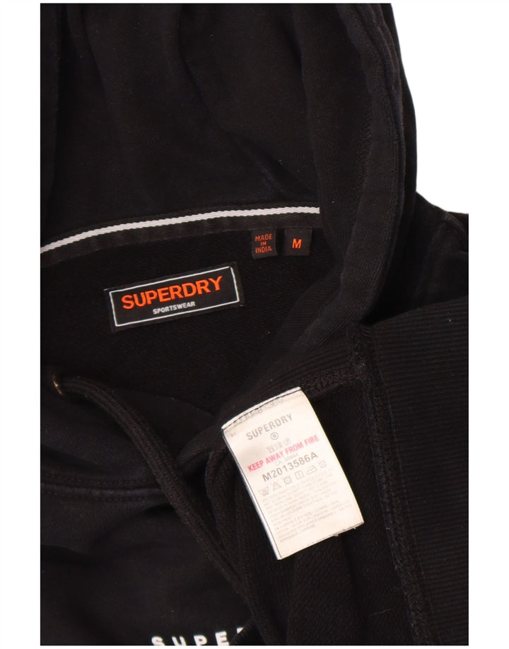 Maglione con cappuccio da uomo Superdry in cotone nero medio