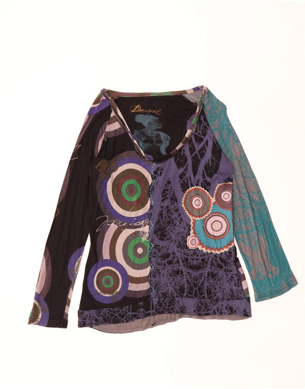 Desigual Womens Abstract Pattern Tunica Top UK 18 XL Viscosa multicolore