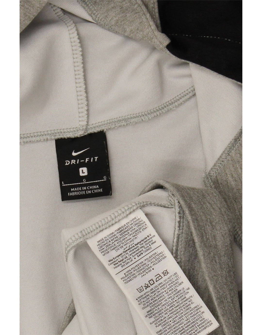 Felpa con cappuccio e zip Nike Dri Fit da uomo, grande, in poliestere chiazzato grigio