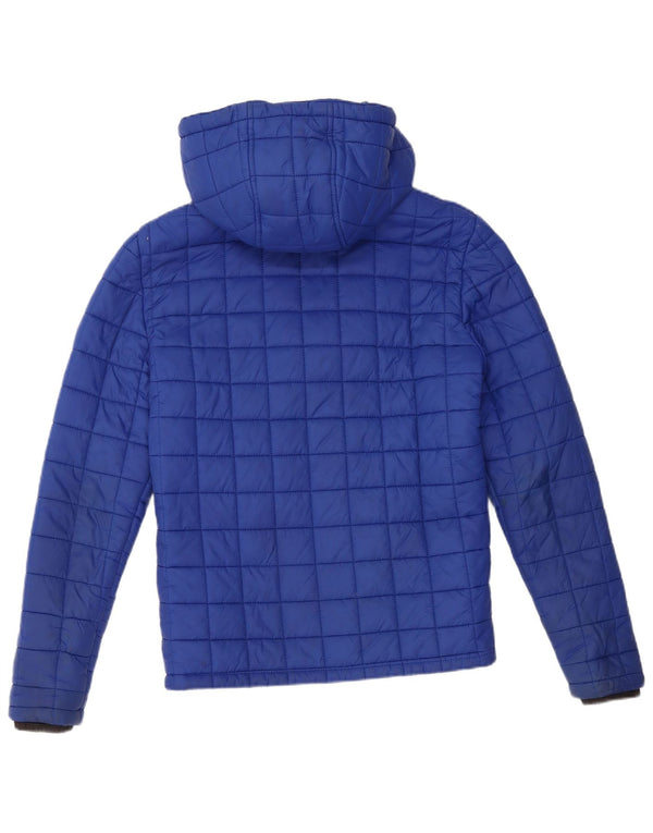 Giacca imbottita con cappuccio da donna Superdry UK 10 Small nylon blu