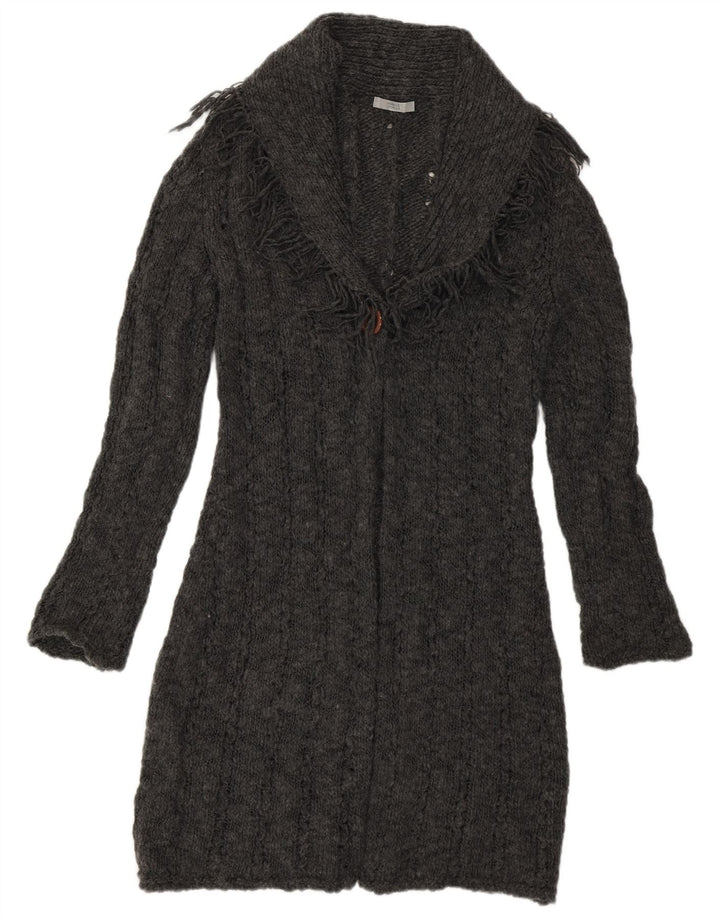 Maglione cardigan lungo da donna Marks & Spencer UK 12 Acrilico grigio medio