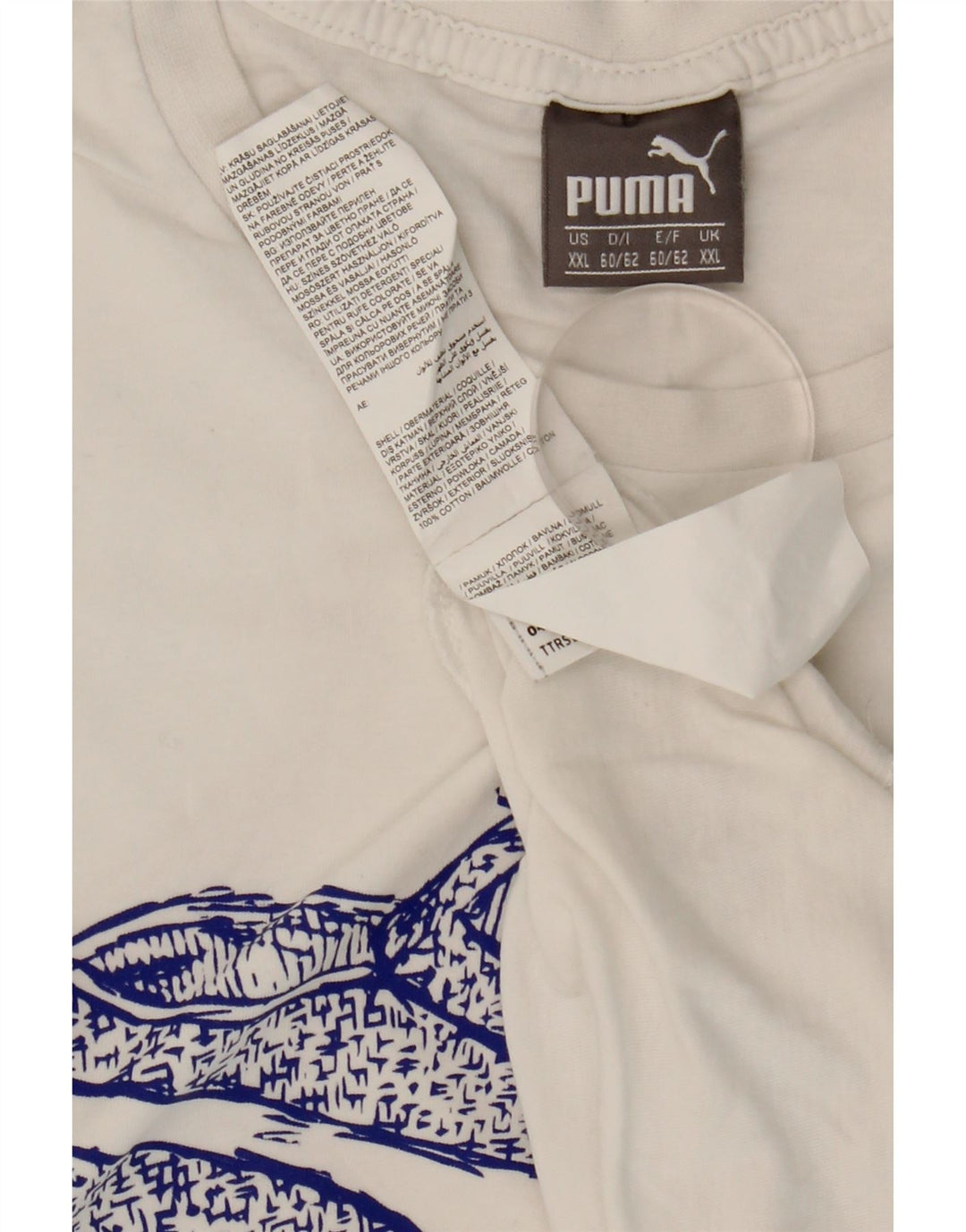 T-shirt grafica da uomo Puma Top 2XL cotone bianco