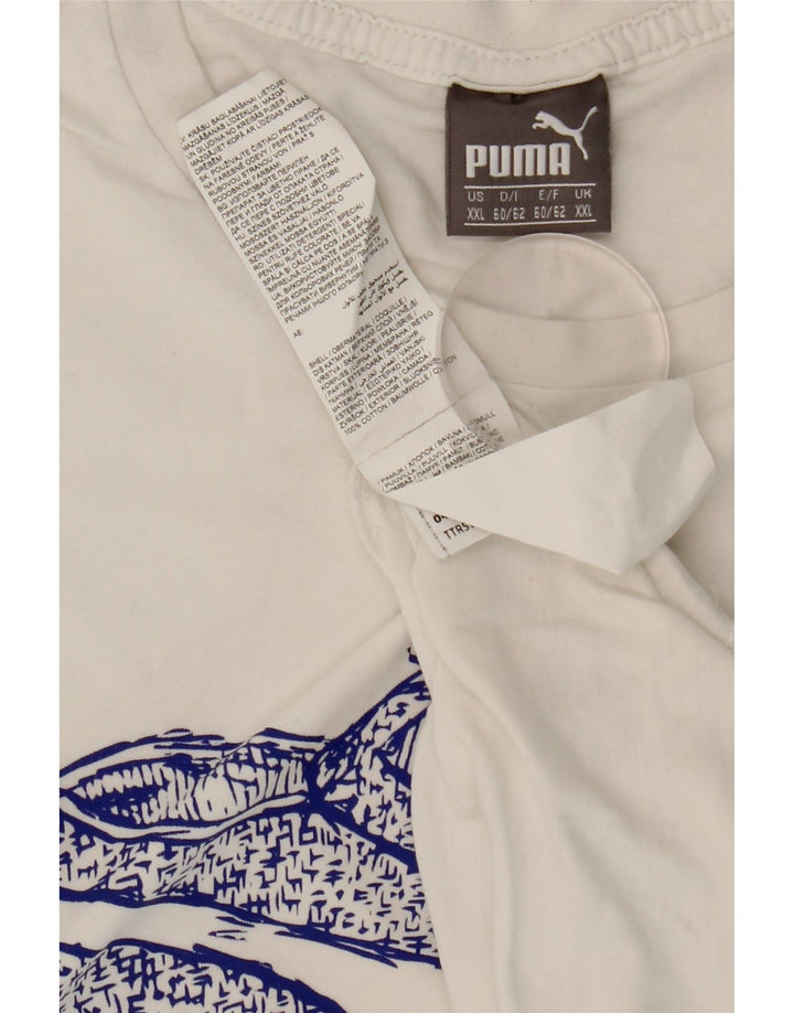 T-shirt grafica da uomo Puma Top 2XL cotone bianco