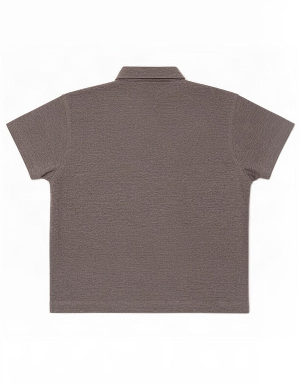 Camicia a maniche corte da donna Lee UK 18 XL Cotone screziato grigio