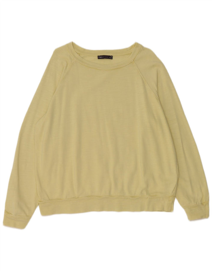 Felpa da donna Marks & Spencer UK 18 XL cotone giallo