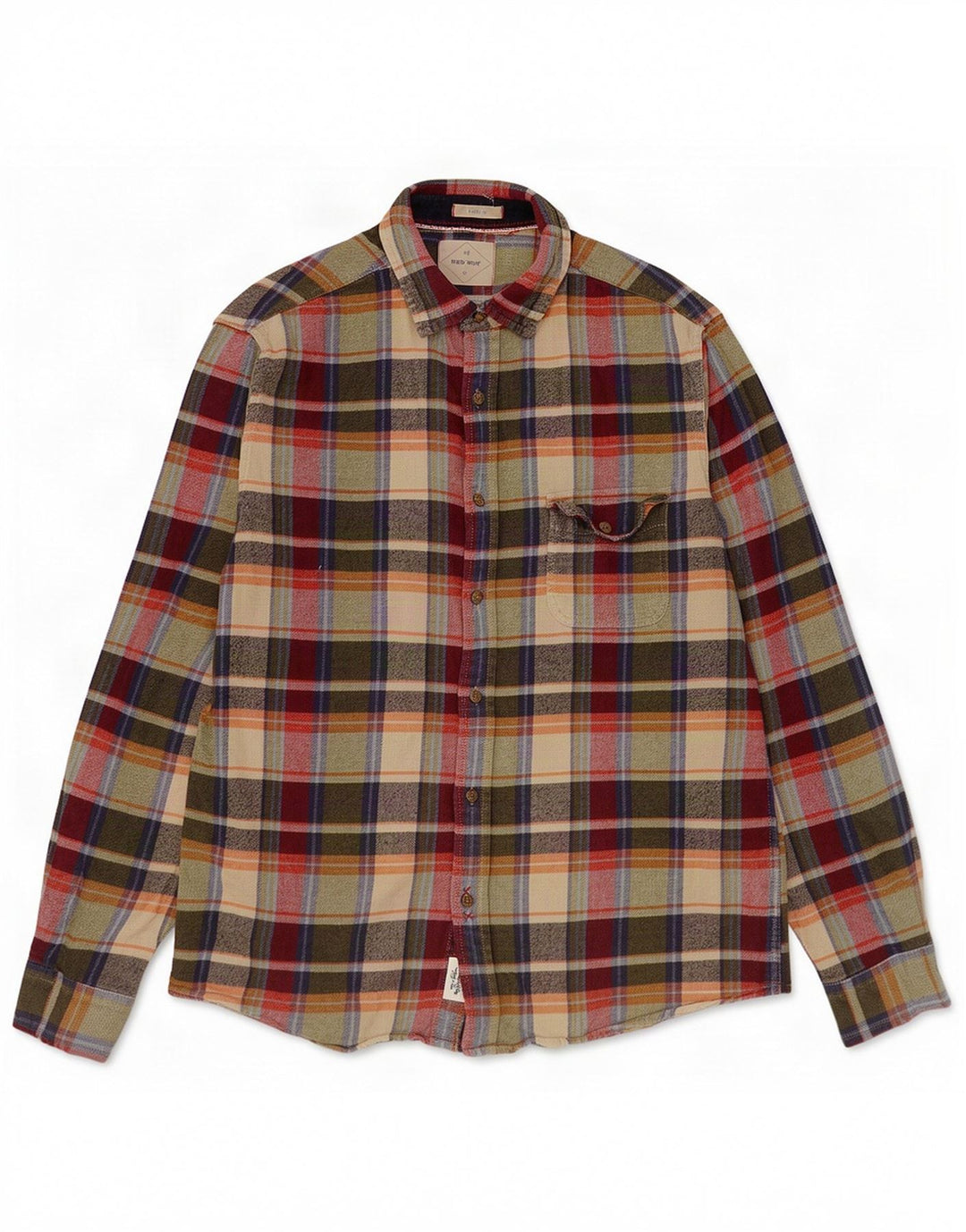 Camicia da uomo in flanella dal taglio classico di White Stuff in cotone a quadri verde medio