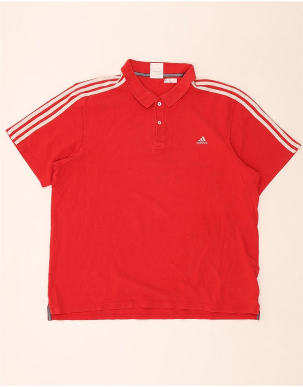 Polo ADIDAS da uomo 2XL in cotone rosso
