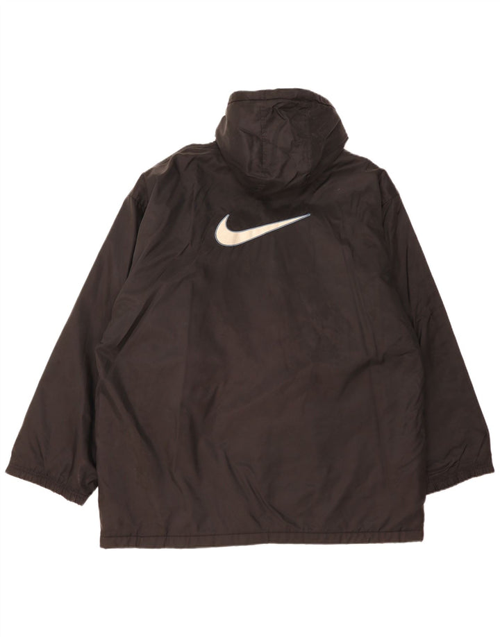 Giacca a vento con cappuccio grafica Nike da uomo UK 42/44 grande poliestere nero