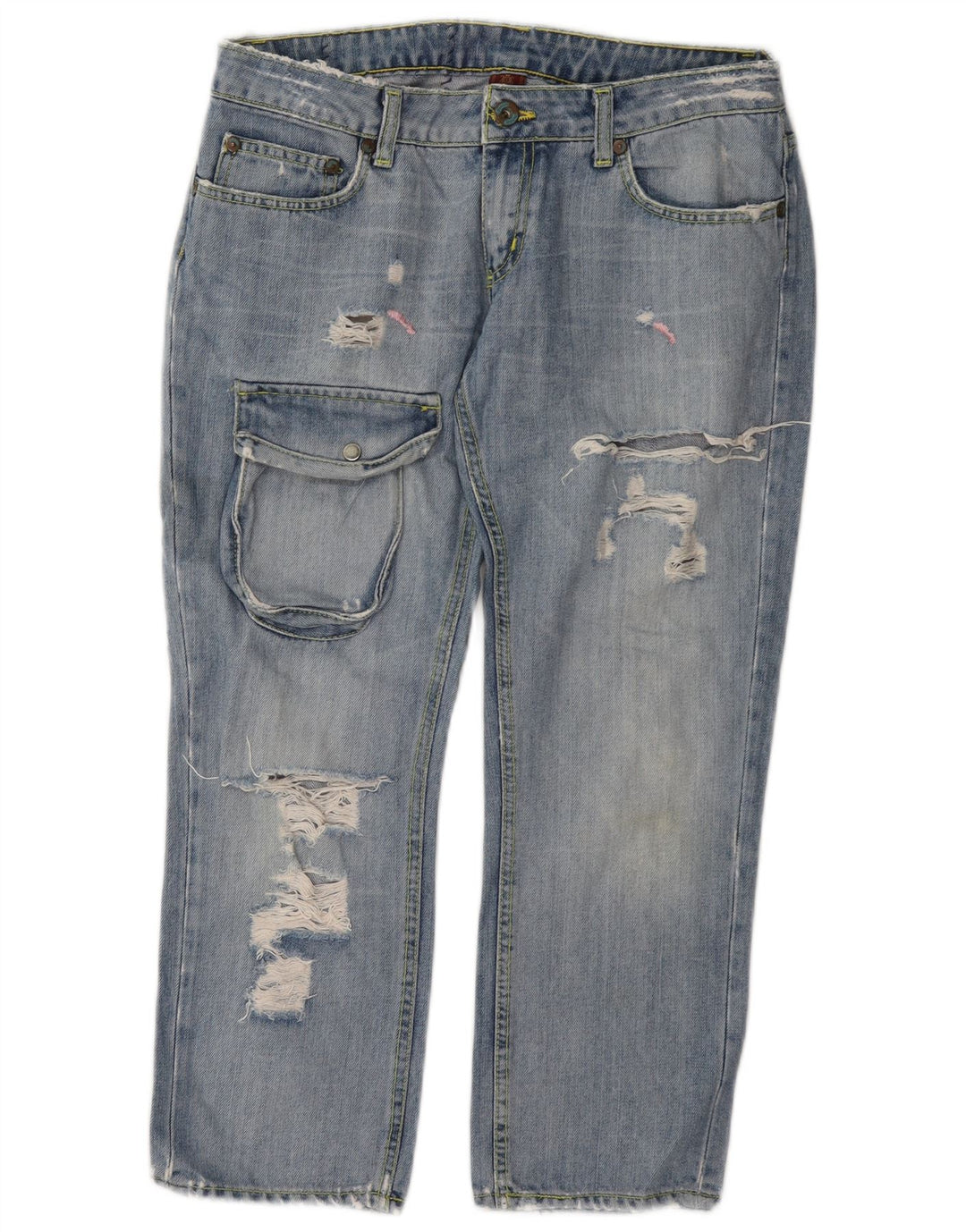 Dondup Jeans Corti Cargo Distressed da Donna W28 L24 Blu