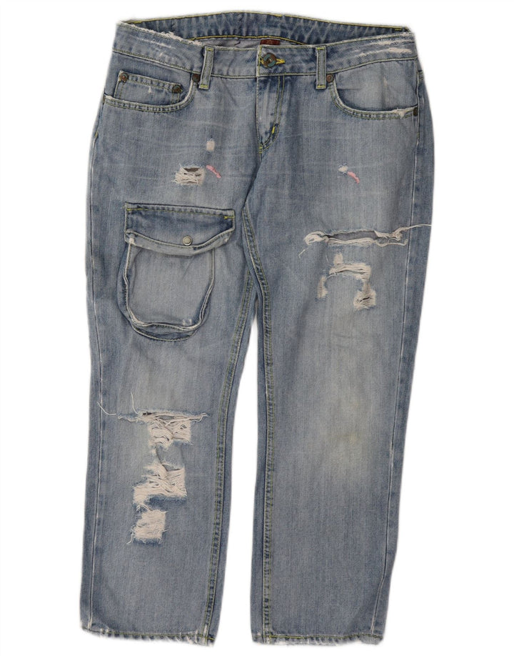 Dondup Jeans Corti Cargo Distressed da Donna W28 L24 Blu