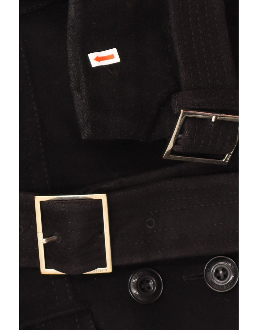 Trench da donna KAREN MILLEN UK 8 piccolo in lana nera