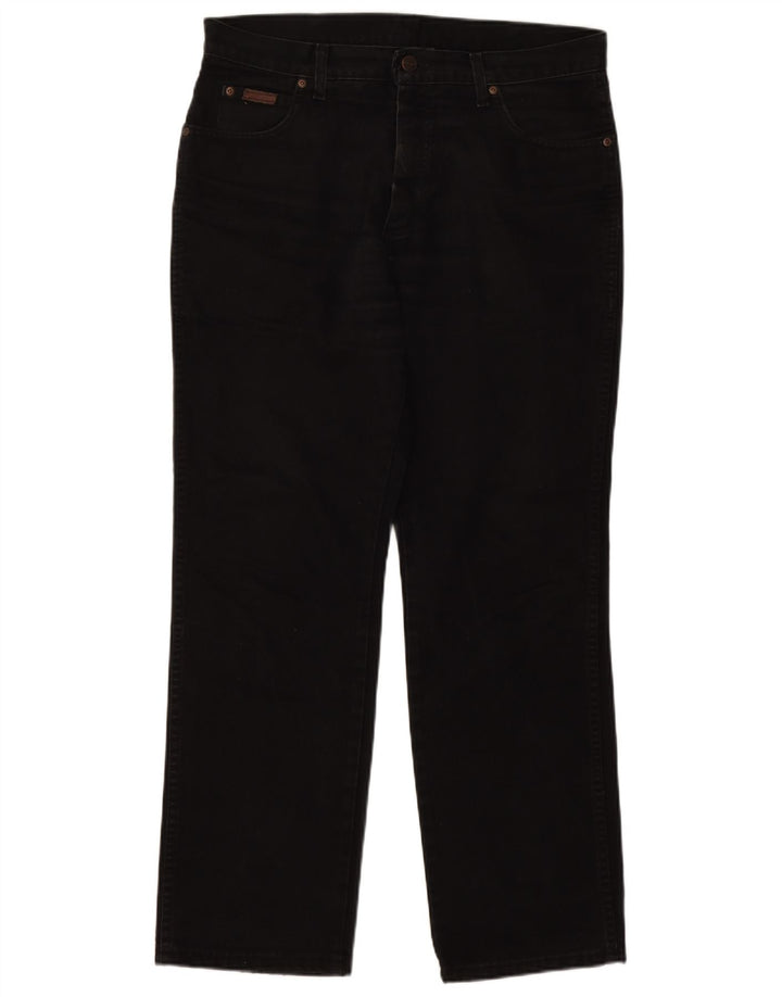Jeans dritti da uomo Wrangler Texas W34 L30 cotone nero