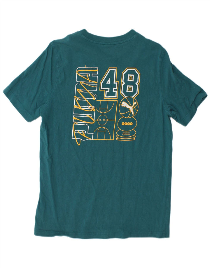 T-shirt grafica da uomo PUMA Top in cotone verde medio