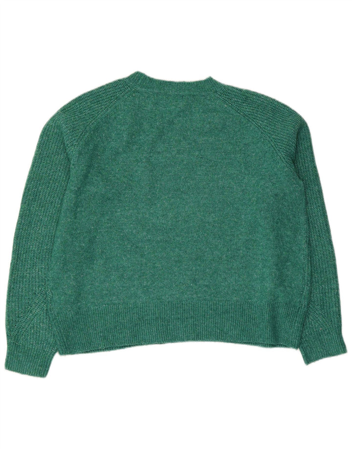 Maglione maglione girocollo da donna Marks & Spencer UK 14 verde medio screziato