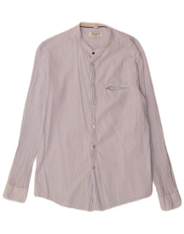 Camicia da uomo Alley Docks Large in cotone gessato blu