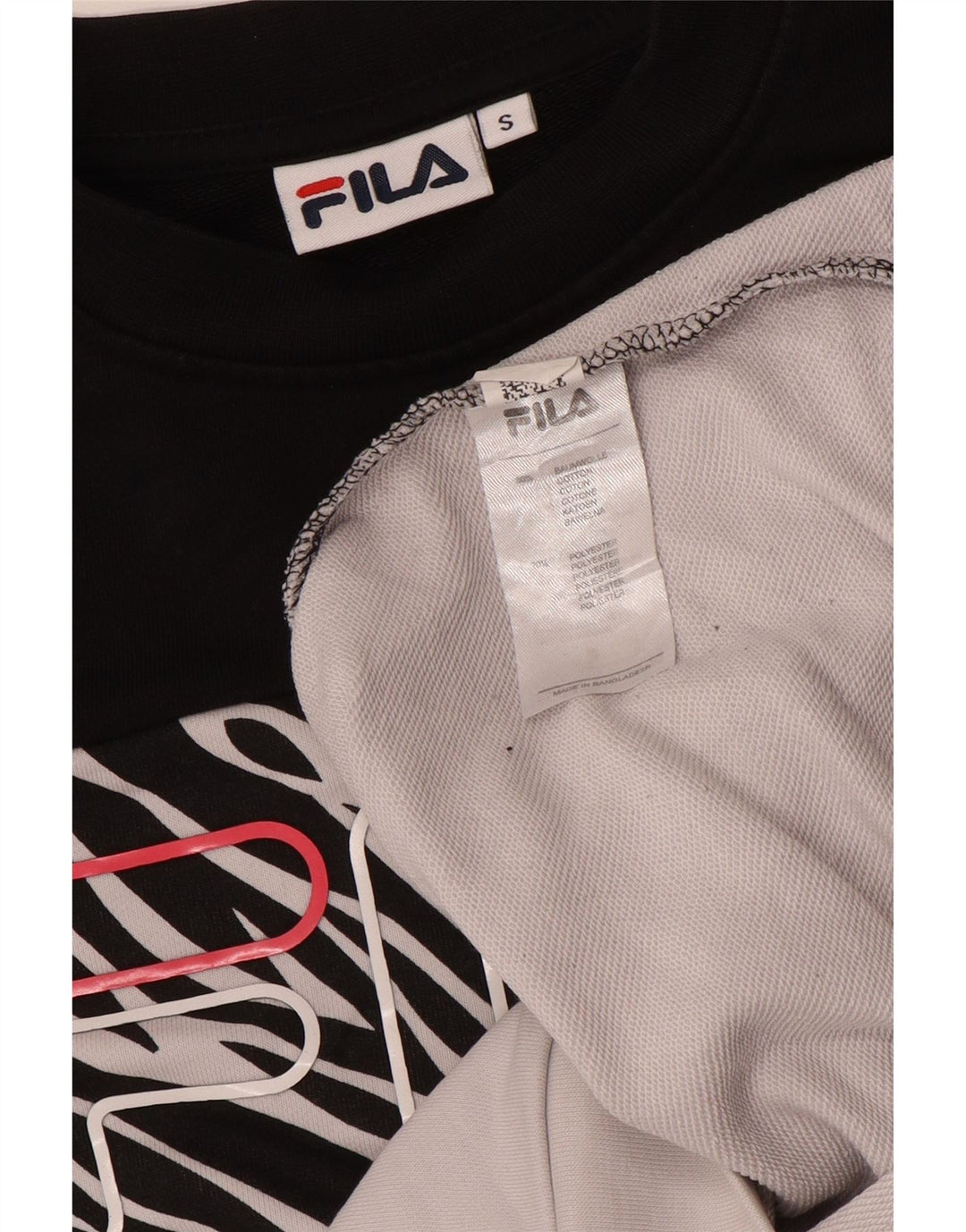 Fila Felpa grafica da uomo Maglione piccolo cotone color block bianco