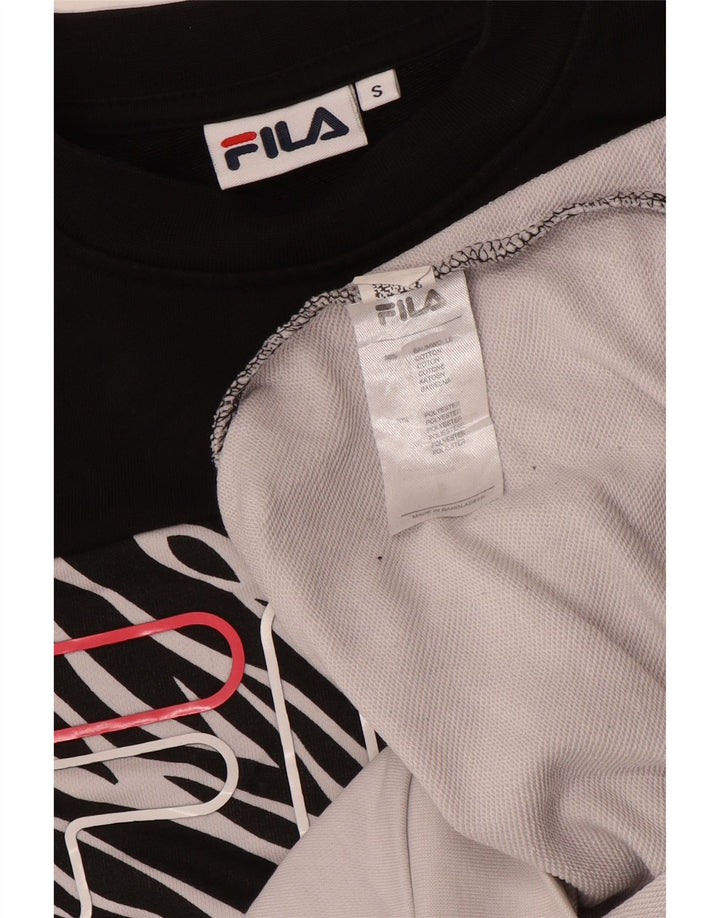 Fila Felpa grafica da uomo Maglione piccolo cotone color block bianco