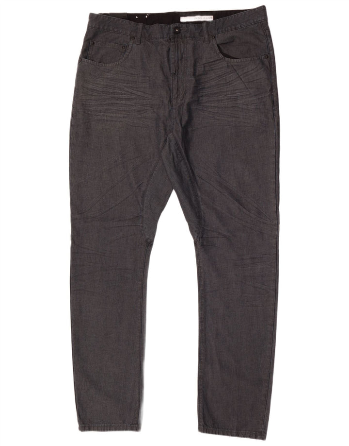 Pantaloni casual slim da uomo Dkny W38 L33 cotone grigio