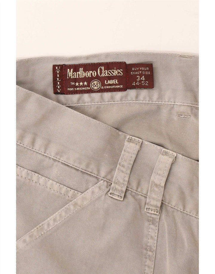 Marlboro Classics Pantaloncini cargo da uomo grandi W34 Cotone grigio