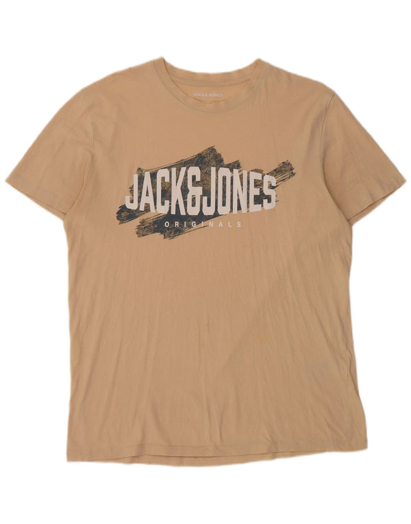 JACK & JONES T-shirt grafica da uomo XL in cotone beige
