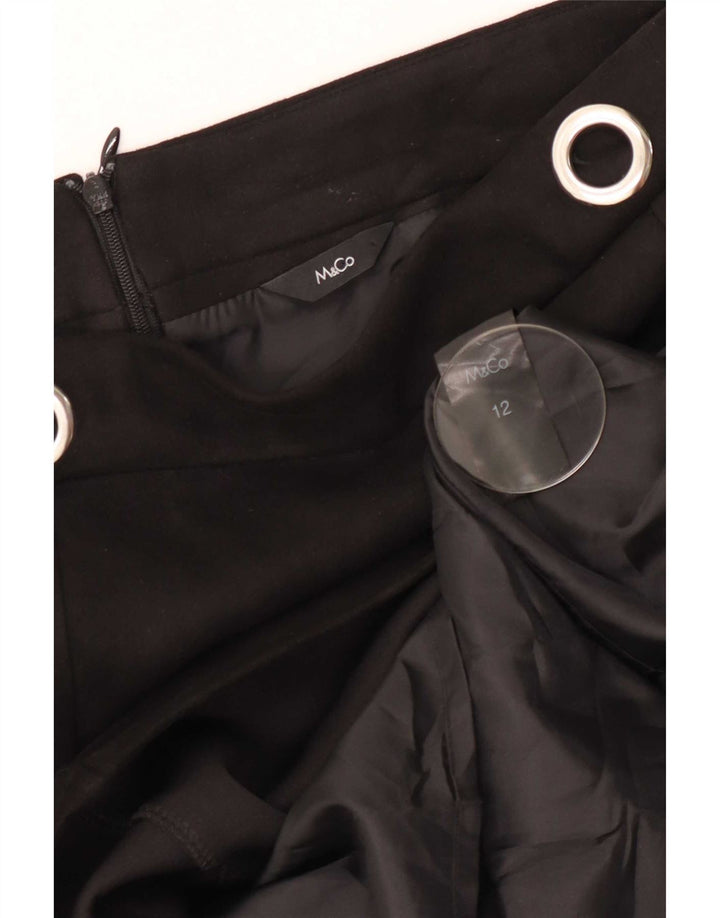 Minigonna da donna M&Co UK 12 media W32 poliestere nero