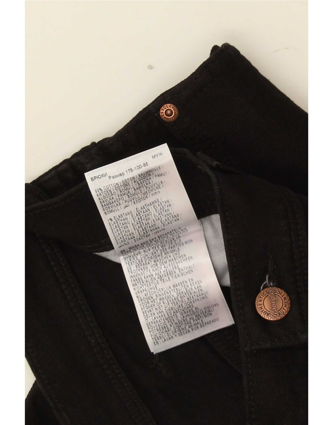 Jeans dritti da uomo Wrangler Texas W34 L32 cotone nero
