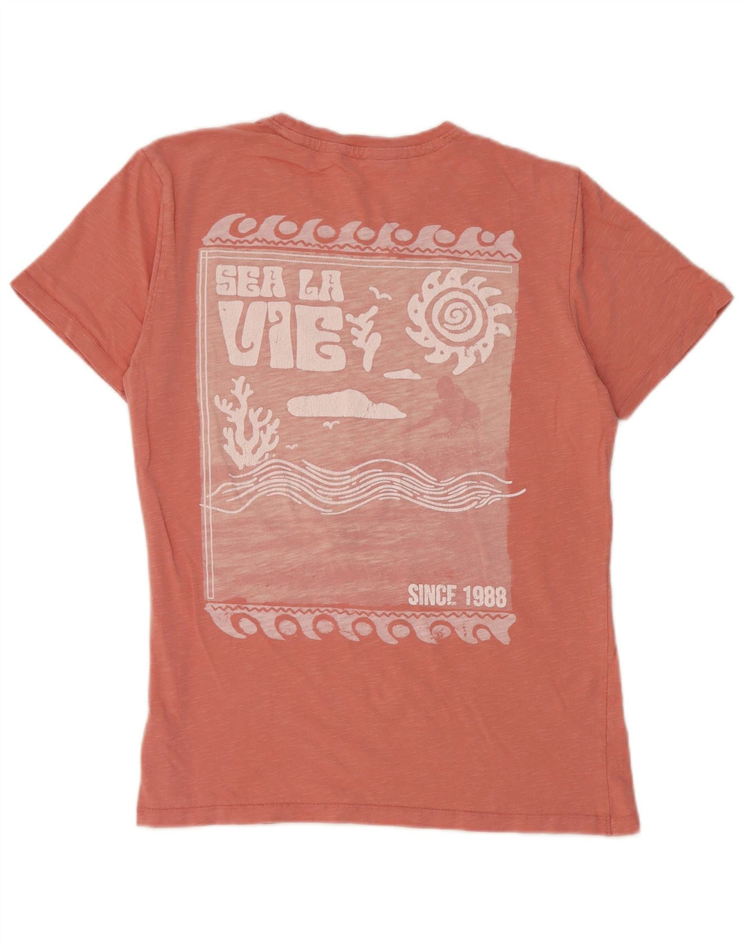 T-shirt grafica regolare da uomo Fat Face Top piccola in cotone rosa