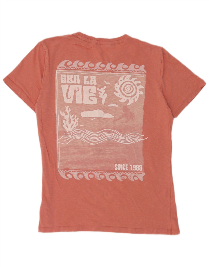 T-shirt grafica regolare da uomo Fat Face Top piccola in cotone rosa