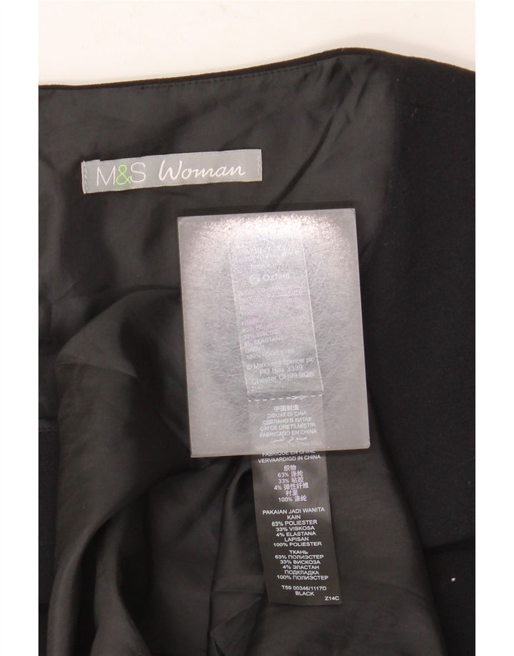 Abito a trapezio senza maniche da donna Marks & Spencer UK 12 poliestere nero medio