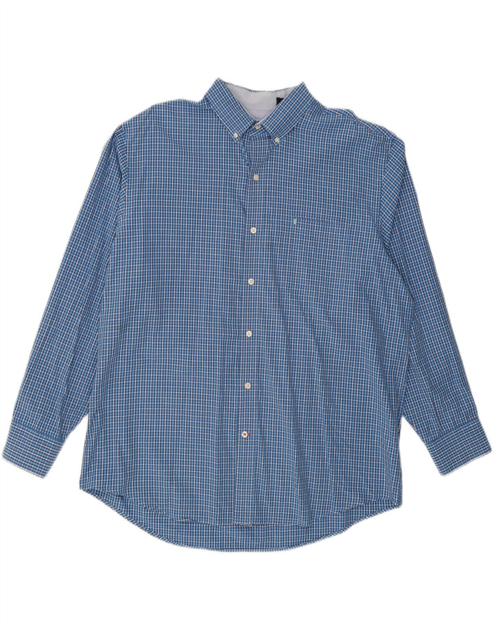 IZOD Mens Big & Tall Shirt XL Blue Check Vintage Izod and Second-Hand Izod from Messina Hembry 