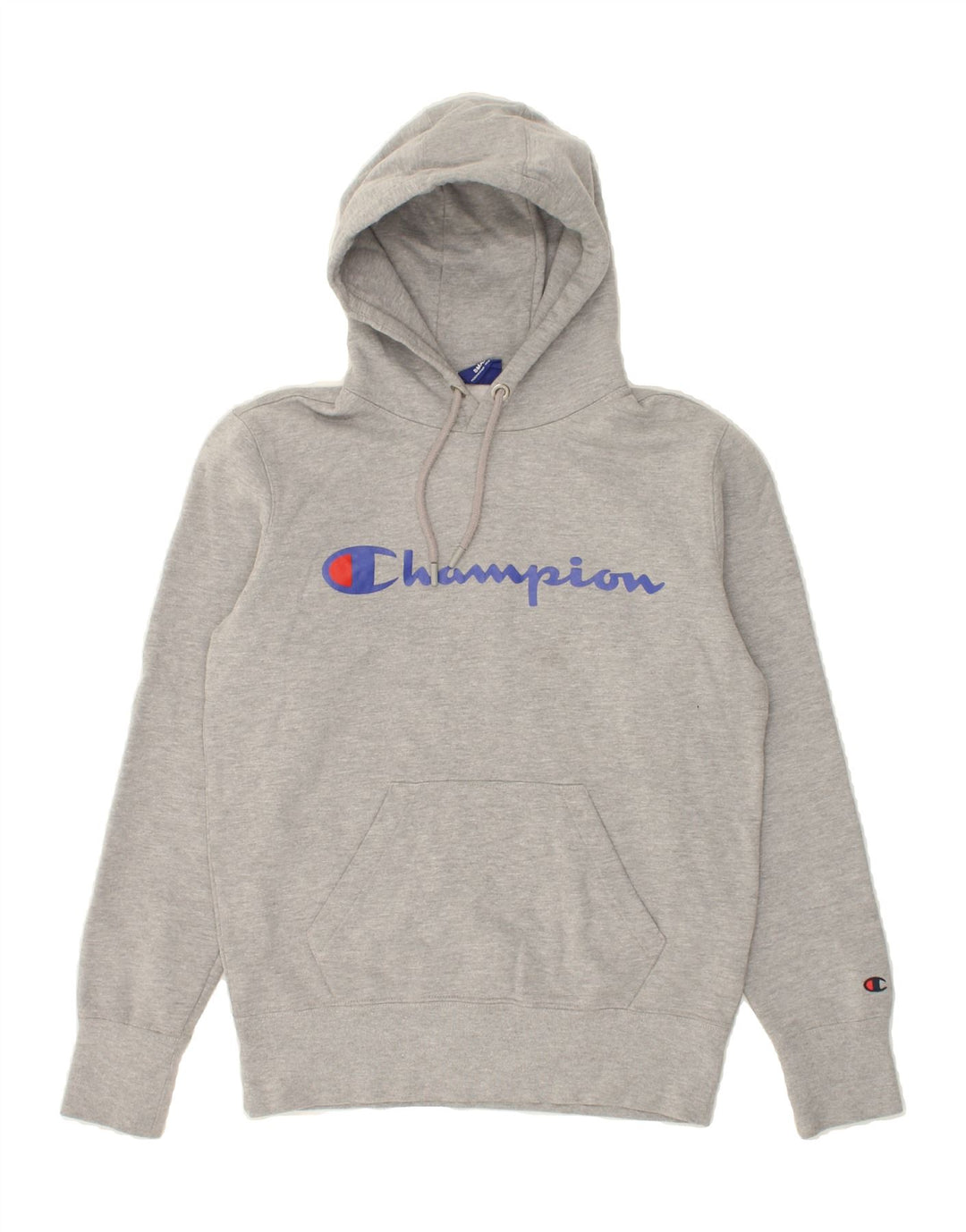 CHAMPION Mens Graphic Hoodie Jumper Small Grey Cotton Vintage Champion and Second-Hand Champion from Messina Hembry 