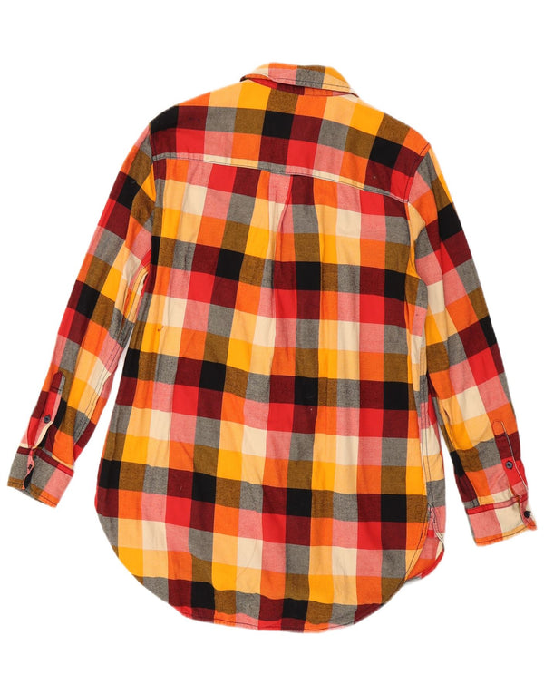 Abito chemisier oversize da donna Benetton UK 6 XS cotone a quadri multicolore