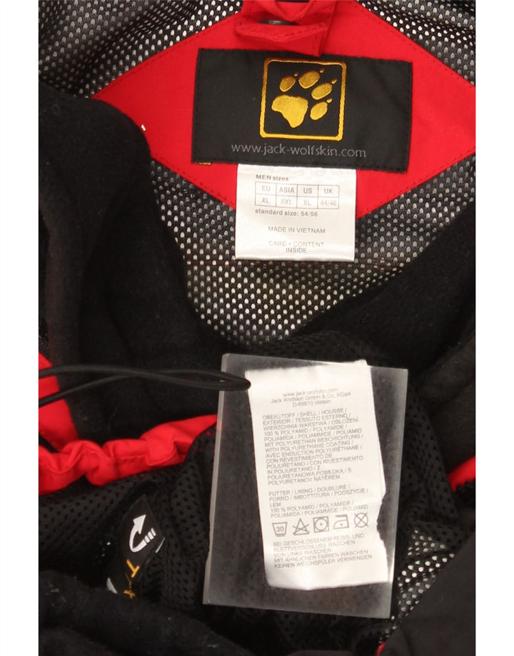 Giacca antipioggia da uomo Jack Wolfskin UK 44/46 XL Poliammide color block rosso