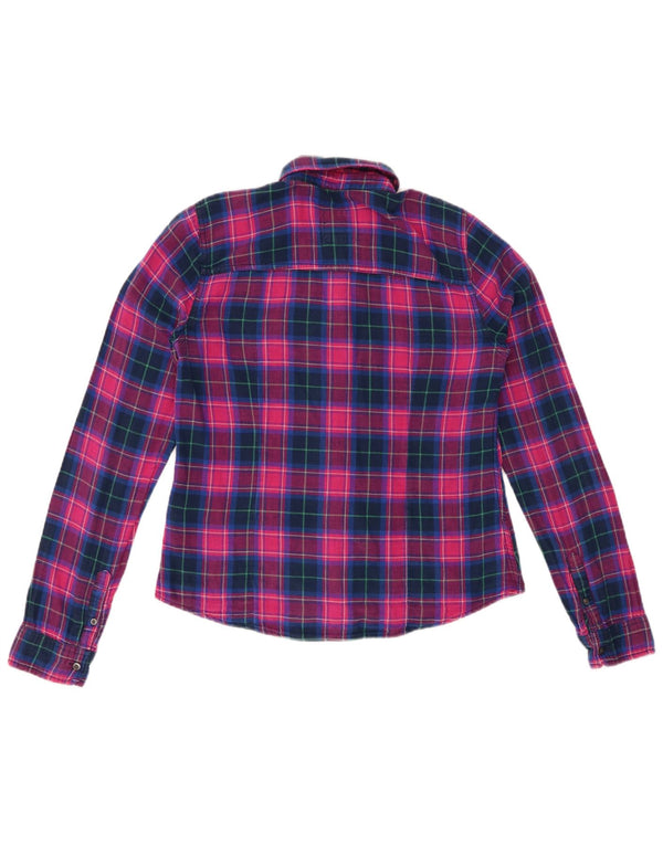Camicia di flanella da donna HOLLISTER UK 14 Cotone a quadri rosa medio